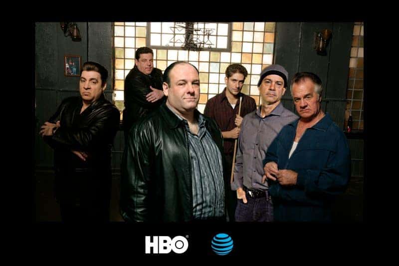 A participant joins the cast of the Sopranos during this Dallas green screen photo booth event held at AT&T's downtown corporate offices