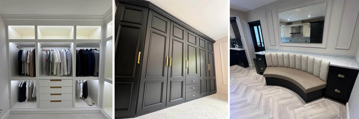 collection of wardrobes and interior furniture