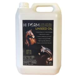 natural cold pressed linseed oil for horses - hi form equine