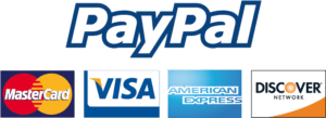 Payment Logos for Paypal, MasterCard, Visa, American Express and Discover Cards