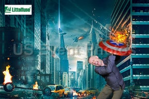 Mike as an Avenger on a green screen photo booth set