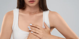 Woman Showing Pain Chest