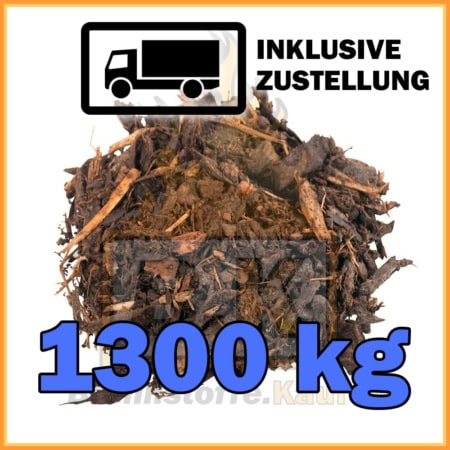 1300 kg Rindenmulch grobe Körnung in 40 Liter Säcken