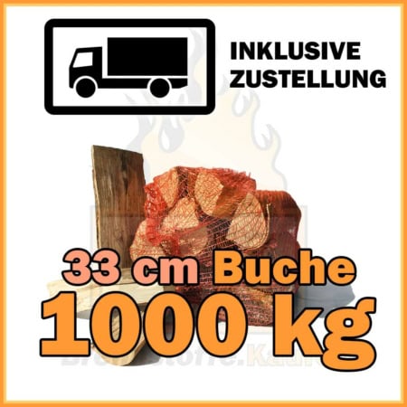 Brennholz 33 cm Kaminholz 1000 kg