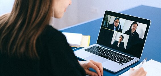 woman on zoom call - Prism Executive Recruitment
