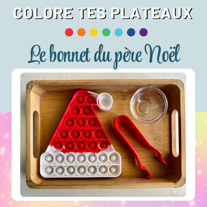 colore tes plateaux -bonnet du père noel
