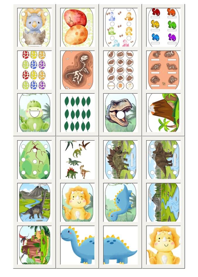 Les dinosaures, 18 inserts à imprimer parfait pour trofast Ikea – Image 3