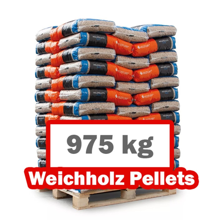 975 kg Weichholz Nadelholz Pellets auf Palette - PALIGO Deutschland