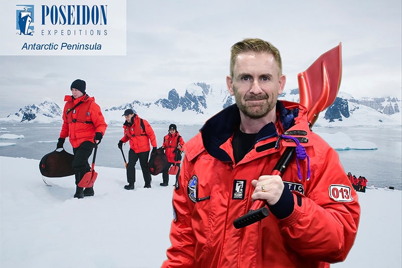 Photographer Mike Gatty "visits" the Arctic in this green screen photo booth for Poseidon Expeditions.