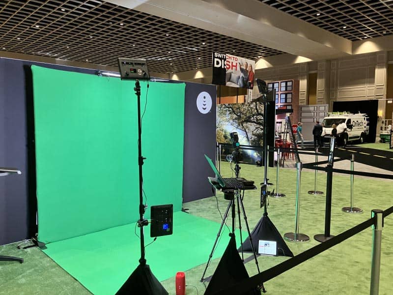 A Phoenix green screen photo booth for Dish Network. The green screen photo booth is a great way to collect customized participant data.