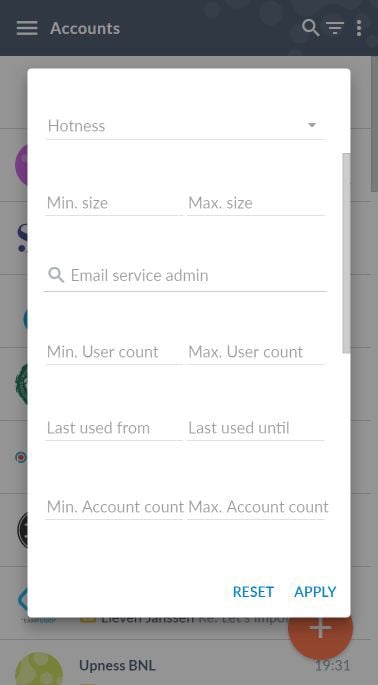 salesflare dashboard on custom field filter