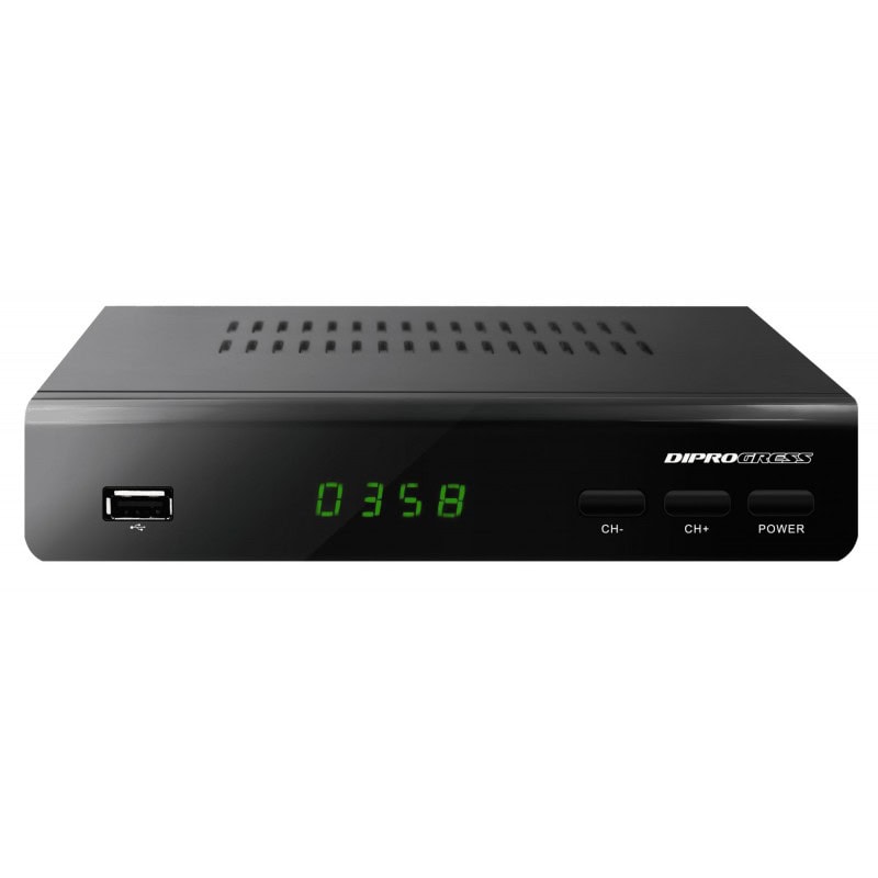 Decoder Digitale Terrestre Diprogress DPT203HD DVB-T2 HEVC H265 con Telecomando Universale 2 in 1