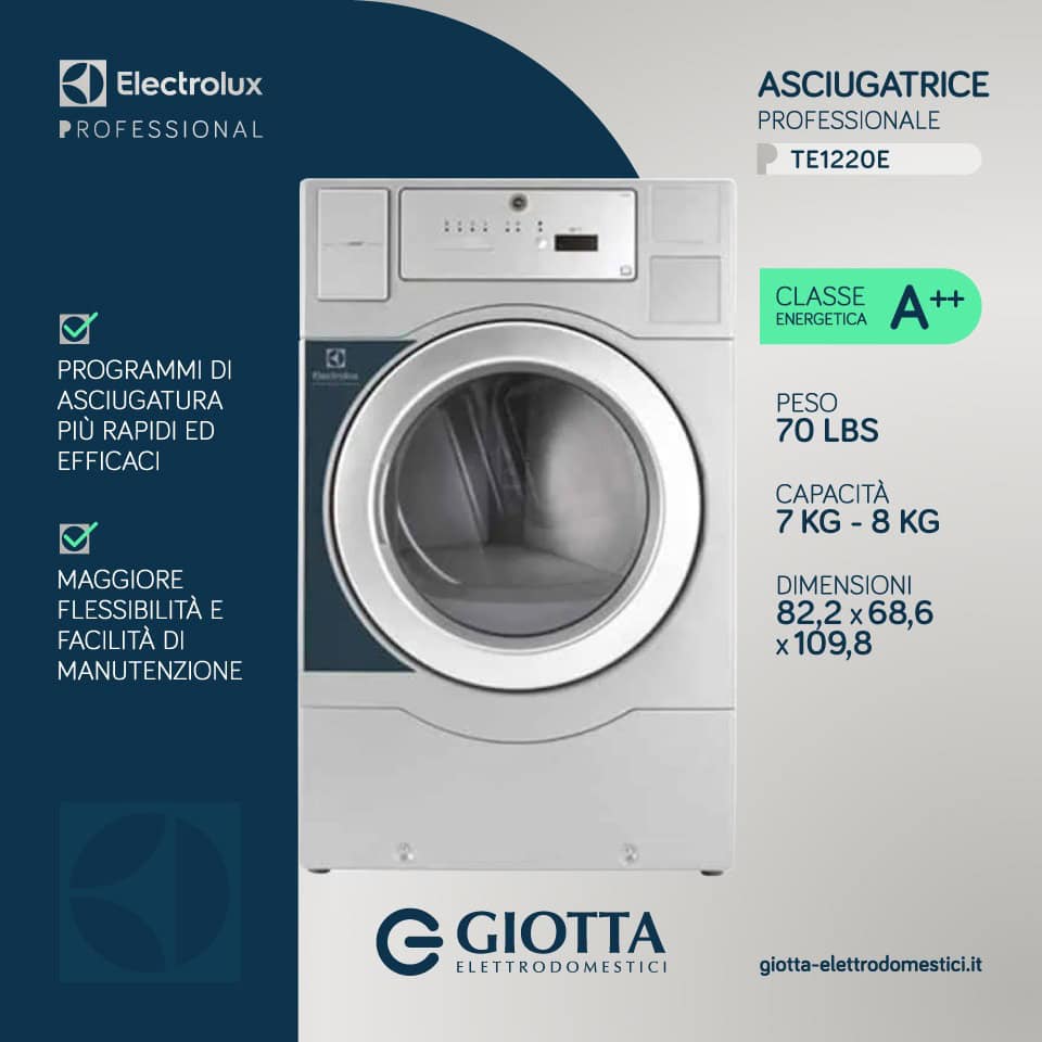 Asciugatrice Professionale Carica Frontale Electrolux TE1220E - immagine 3