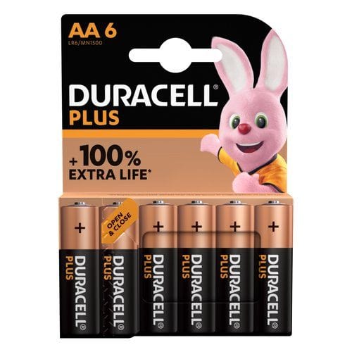 Batteria Duracell Plus AA confezione da 6 pezzi