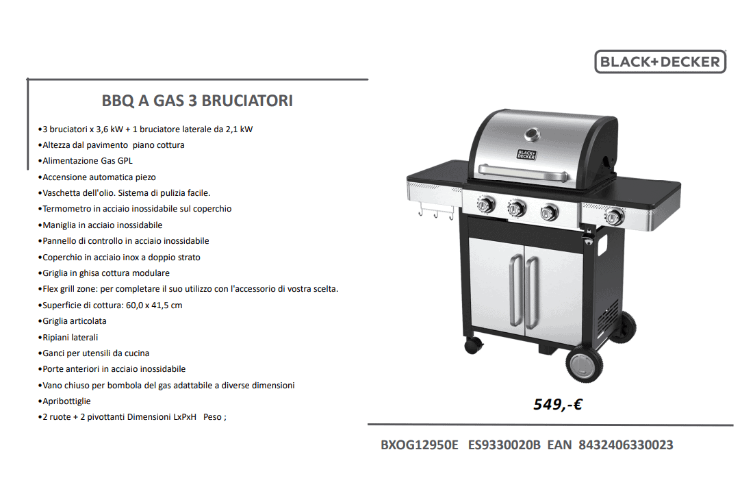 Barbecue Black+Dacker BXOG12950E - immagine 2