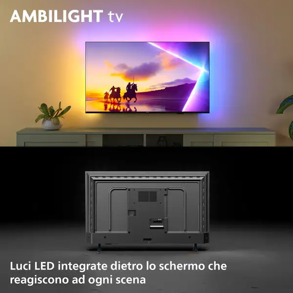Smart Tv Philips 43PUS8450 43" 4K QLED UHD Ambilight - immagine 2