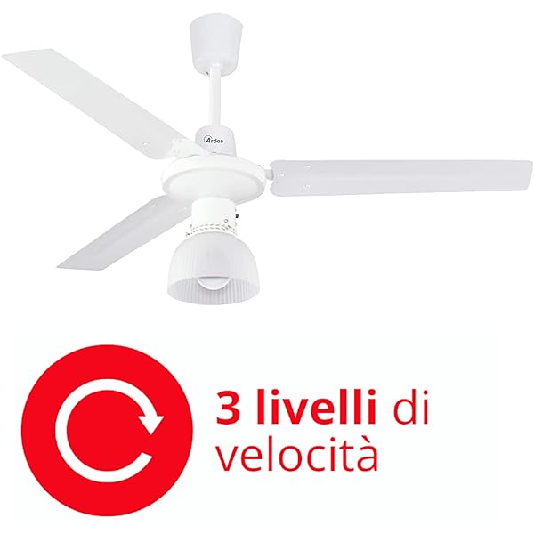 Ventilatore Da Soffitt Ardes AR5A120L 3 Pale con Luce da Soffitto - immagine 4