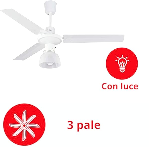 Ventilatore Da Soffitt Ardes AR5A120L 3 Pale con Luce da Soffitto - immagine 6