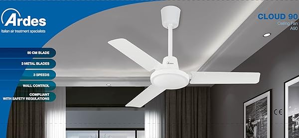 Ventilatore Da Soffitto Ardes AR5A90 Senza Luce 3 Pale - immagine 4