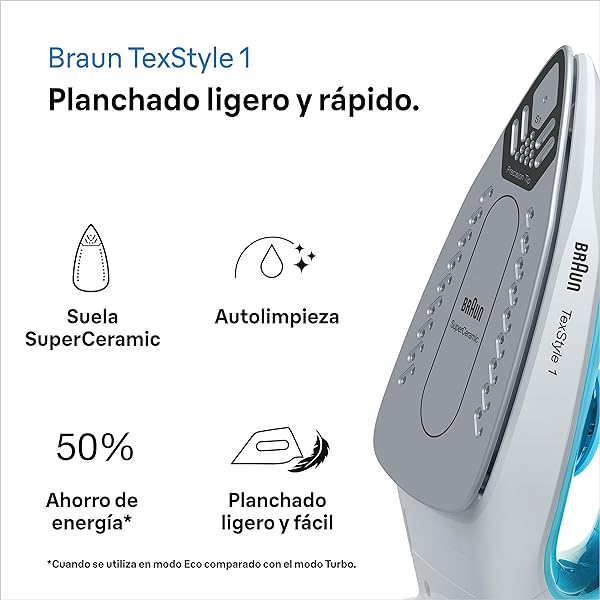 Ferro da Stiro Braun SI1050BL Piastra SuperCeramic 2000 W - immagine 3
