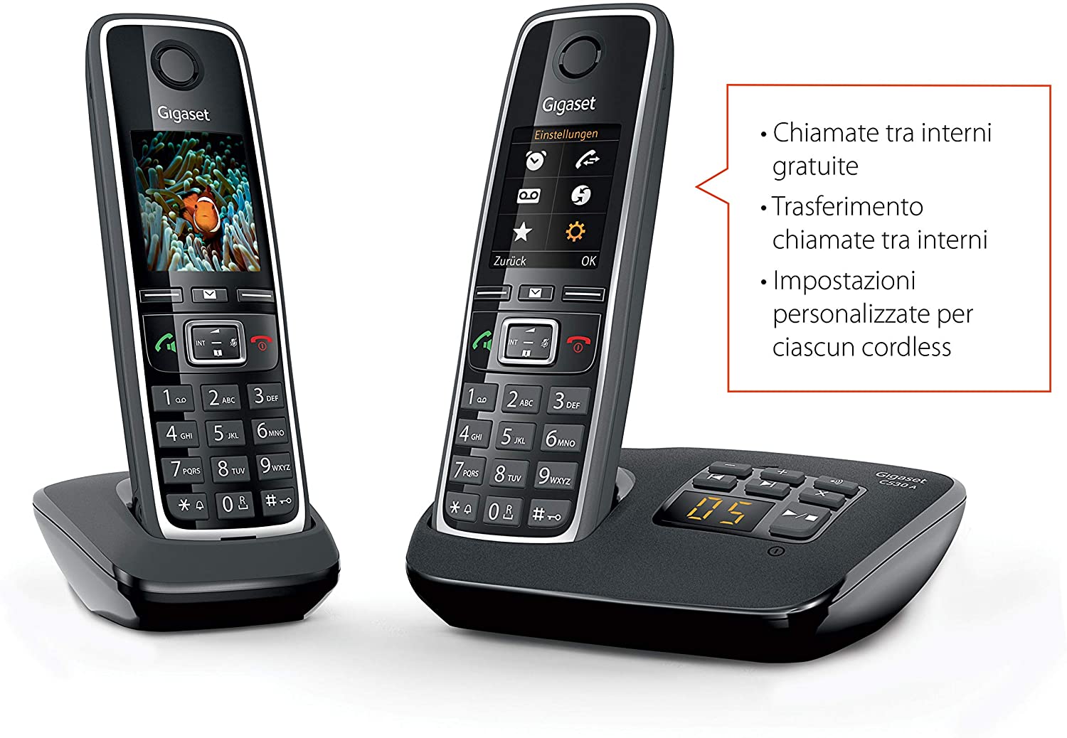 Cordless Gigaset C530A Duo Segreteria Funzione Sorveglia Bimbo - immagine 3