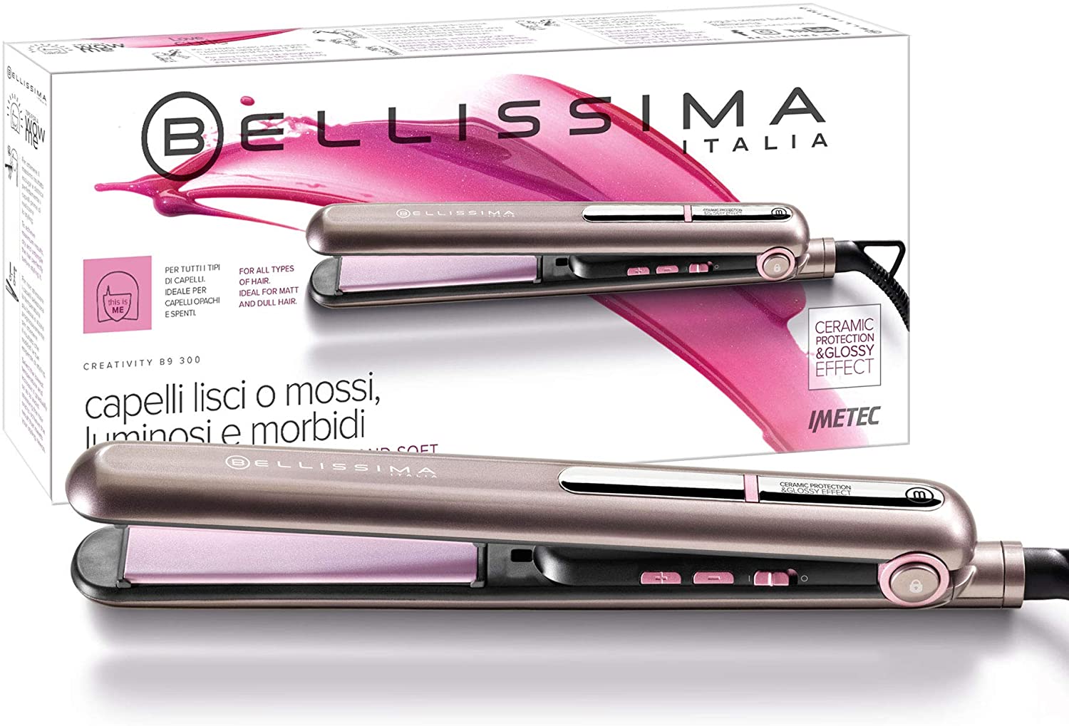 Piastra Per Capelli Imetec 11144 Bellissima Styling, Rivestimento In Ceramica