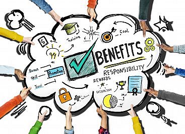 Diagram showing employee benefits
