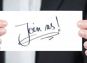 Join us written on a card - Prism Executive Recruitment