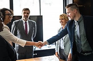 meeting with people from an executive recruitment firm