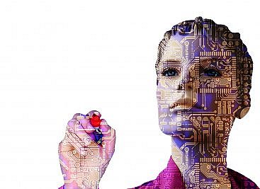 AI robot performing recruitment