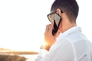 man on a mobile phone call