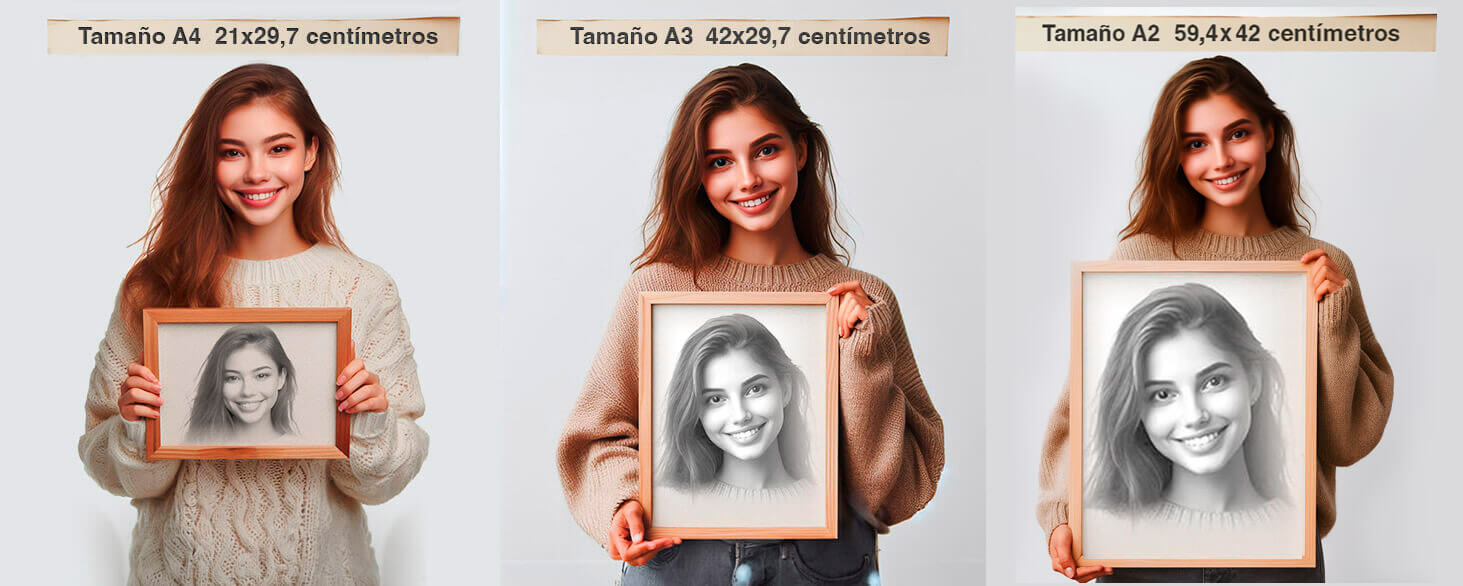 tamanos retratos por encargo
