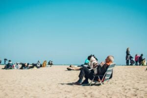 man on beach relaxing after gettingSSI, SSDI, and VA Stimulus Check Date 2024