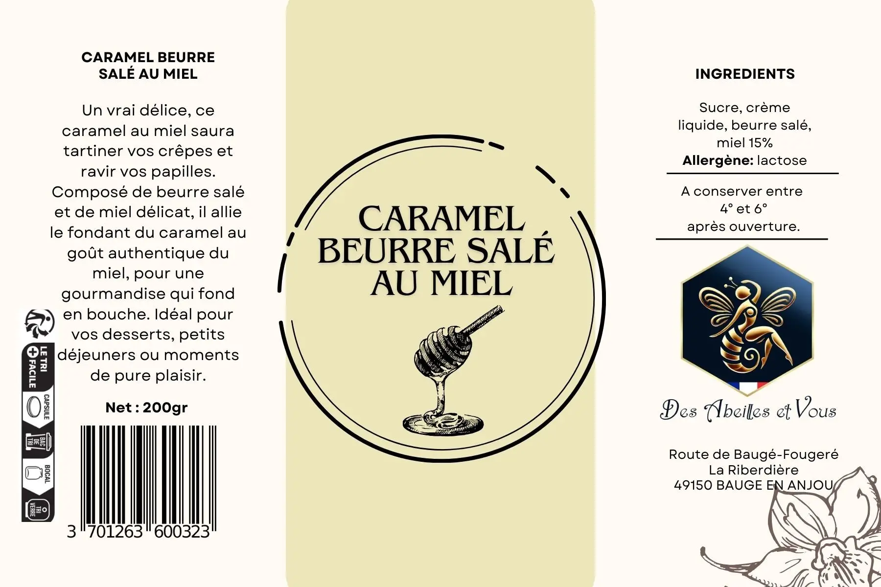 Caramel beurre salé au miel. "Caramiel" à tartiner