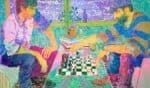 Bodner/Caivano Chess Match, 2016, acrylic on canvas. 72 x 96 in.