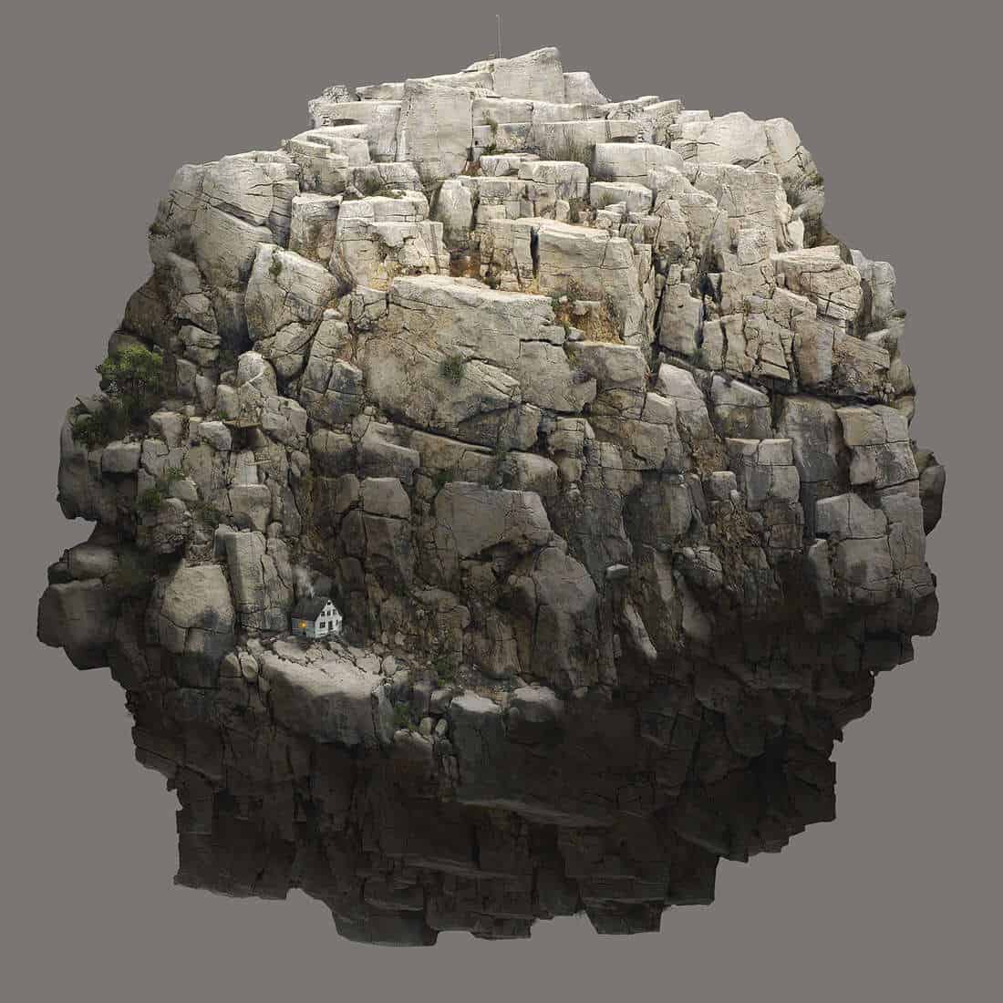 huis op een rots