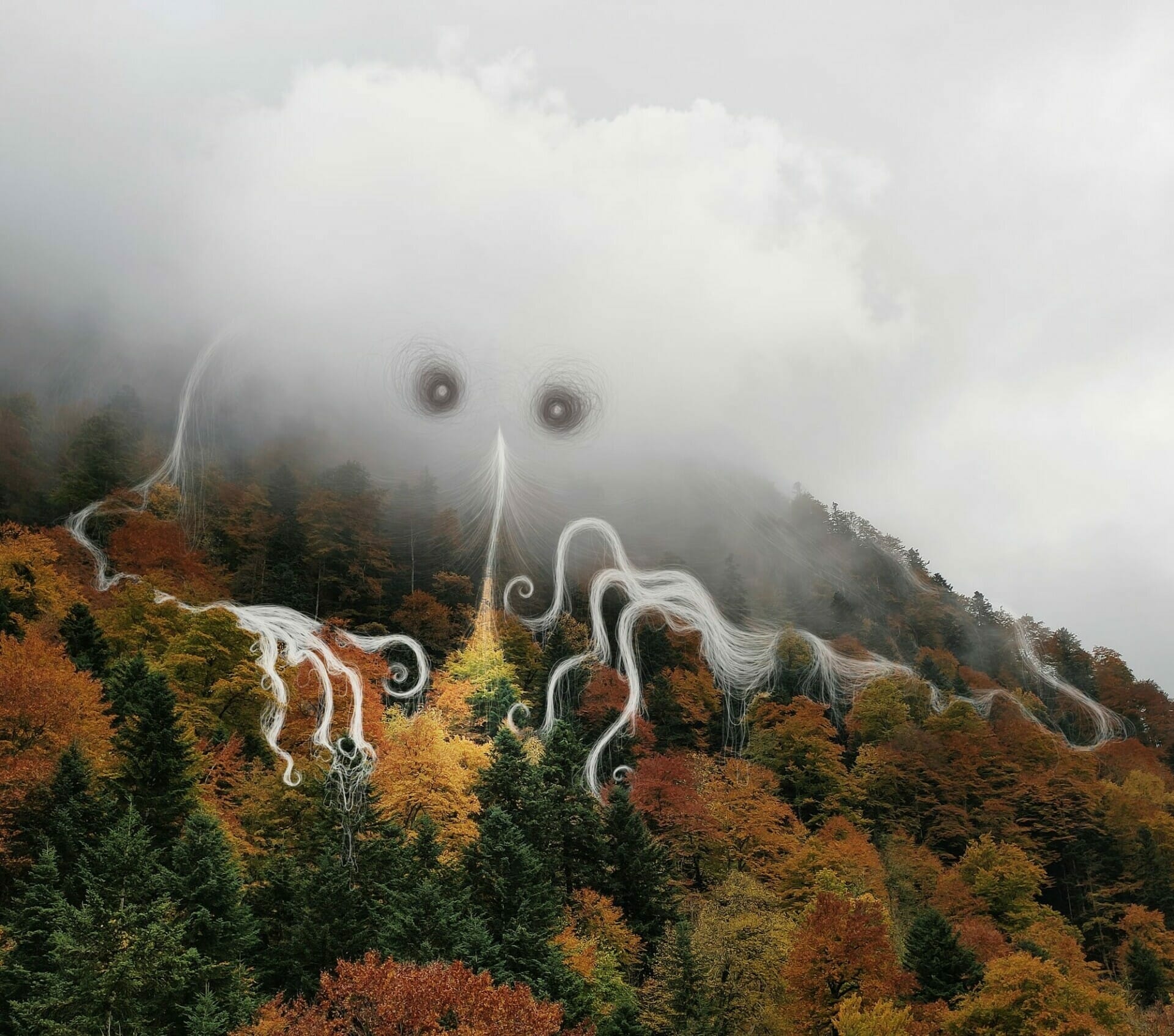 Spookachtige wolken van illustrator Vorja Sánchez