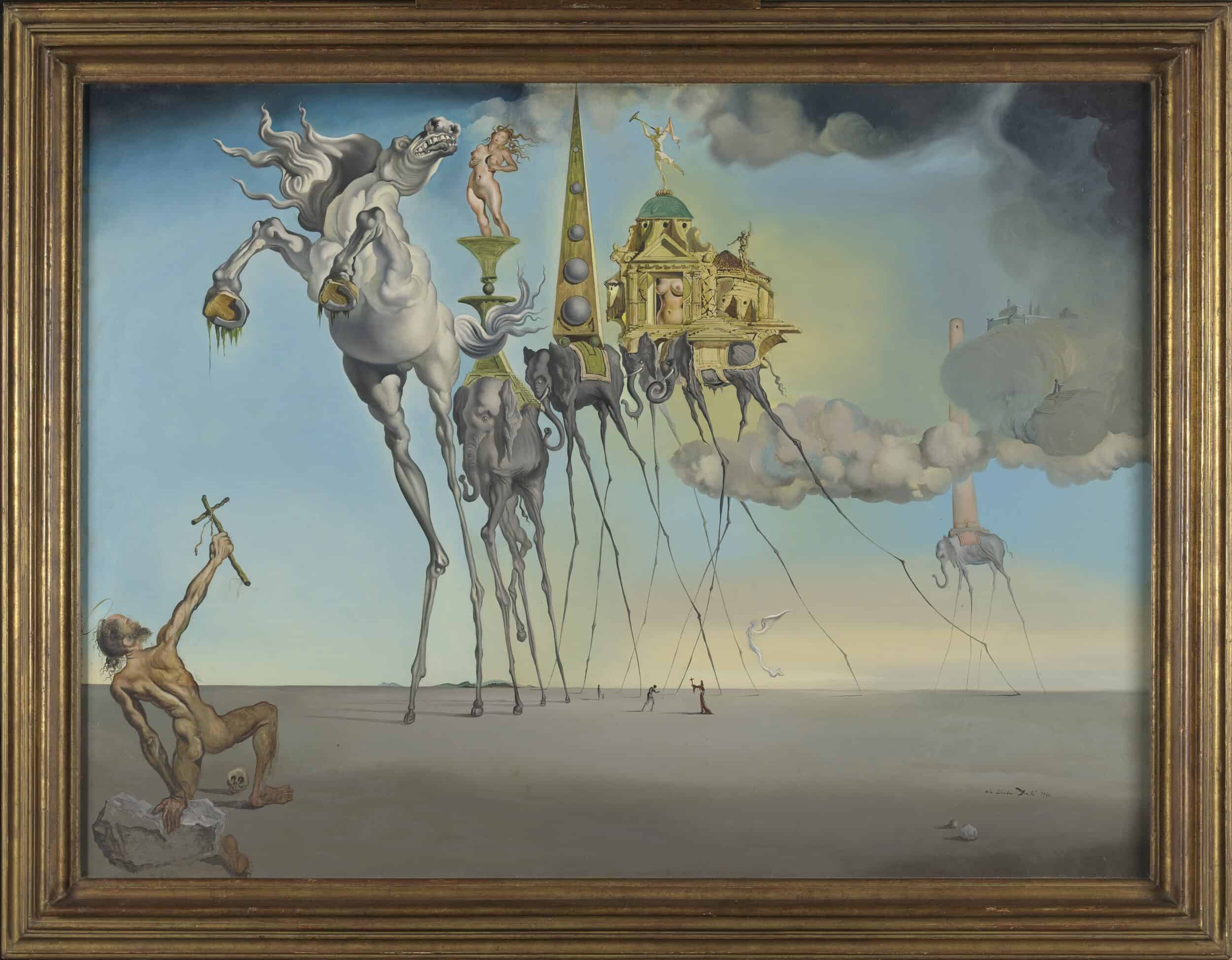 Salvador DALÍ, De bekoring van Sint-Antonius, 1946, olieverf op doek. KMSKB, Brussel, inv. 7223 © Salvador Dalí, Fundació Gala-Salvador Dalí, Figueres | foto: J. Geleyns - Art Photography