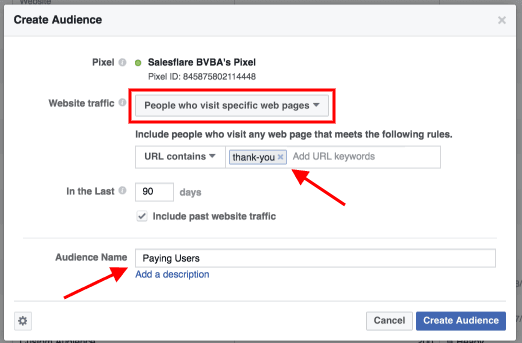 Screenshot showing how to automate sales outreach using Facebook Lookalike audiences