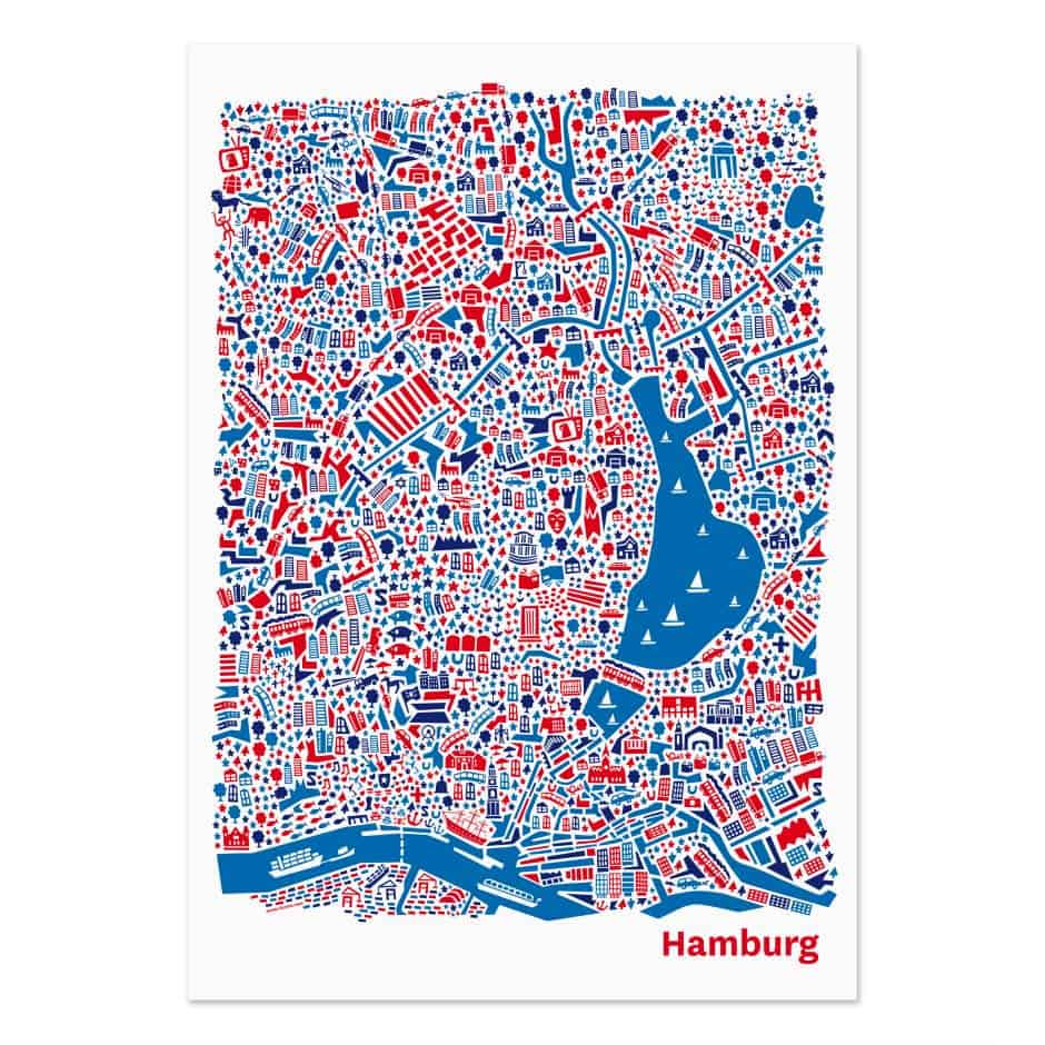 kaart van Hamburg