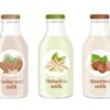 Delicious-Homemade-Dairy-Free-Lactose-Free-Ice-Cream-featured-image-200x606w-row-of-several-bottles-of-alternative-milks-frosted-fusions