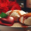 Love-At-First-Scoop-Valentines-Ice-Cream-Recipe-Ideas-featured image 637x1920w bowl of ice cream with hearts and red roses and petals scattered around and glass of champagne in background Frosted-Fusions