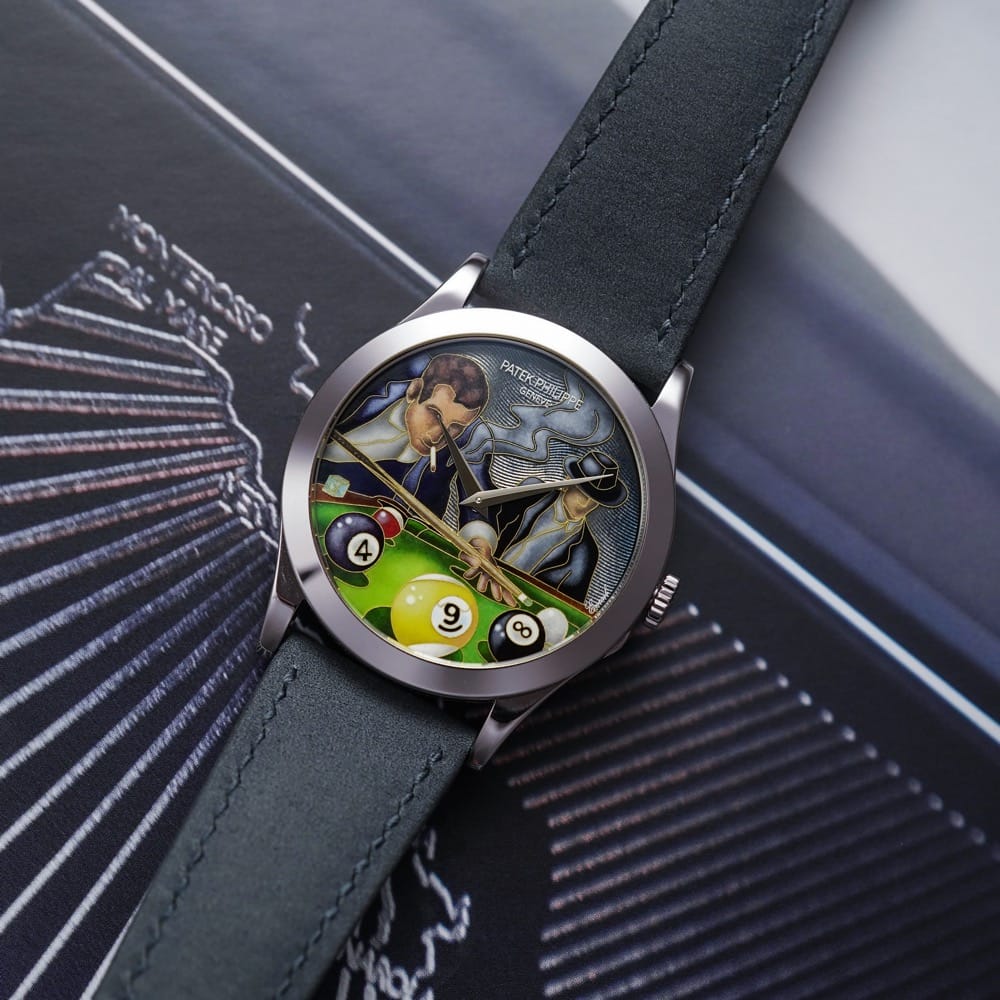 Buy Patek Philippe 5089G-145 &ldquo;Billiards&rdquo; Rare Handcrafts Calatrava in White Gold in Geneva and Dubai - K2 Luxury Watches