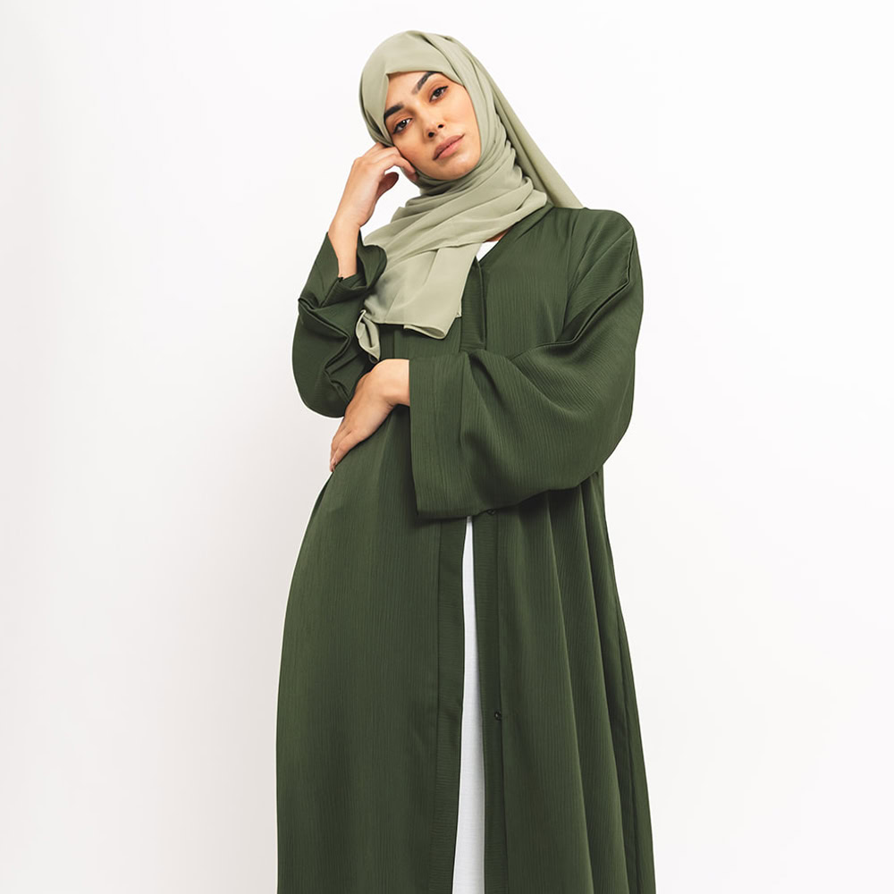 Green Essential Open Abaya