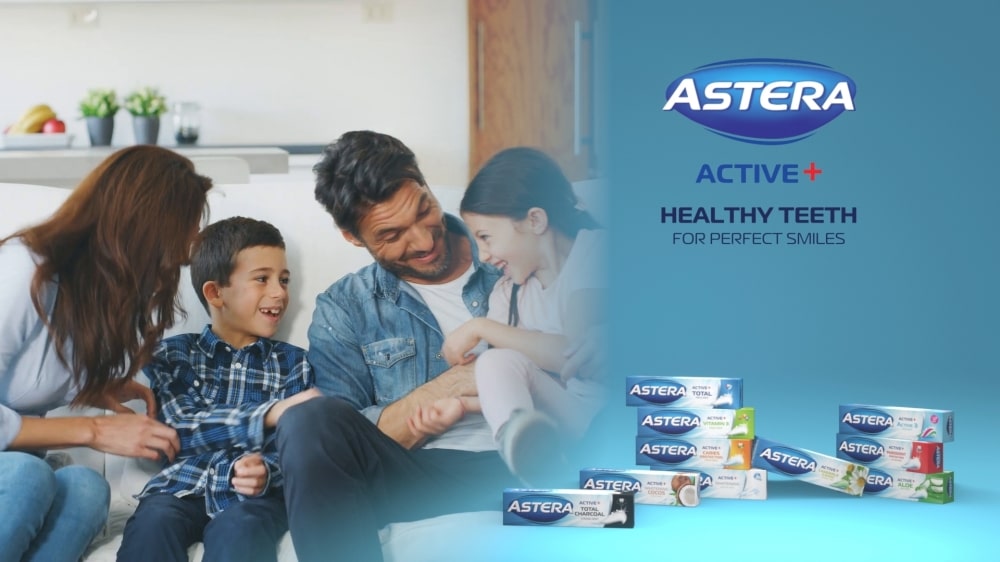 Изработка на 3д тв реклама пасти за зъби astera active+