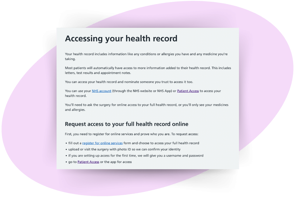 Access Health Records with Silicon Practice GP Website