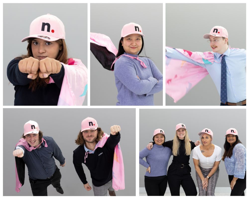 Collage of the Pink Cap Photoshoot 