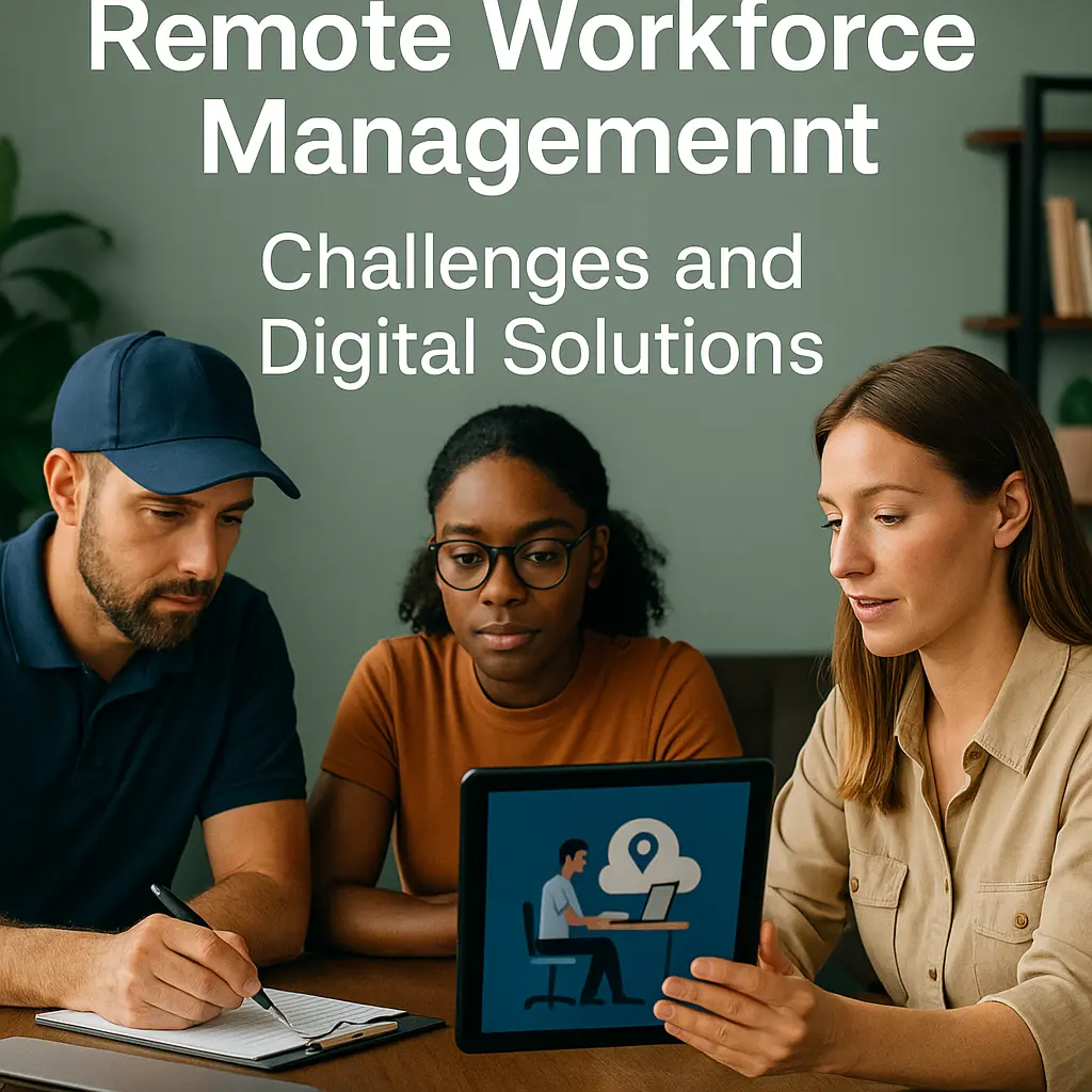 Team discussing remote workforce management solutions during a meeting
