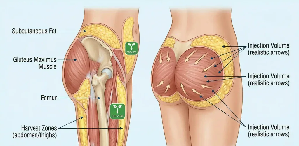 bbl anatomische Fettverteilung