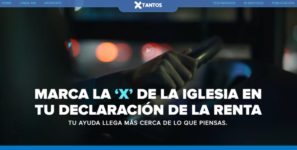 marca la x de la iglesia web por tantos y ayuda